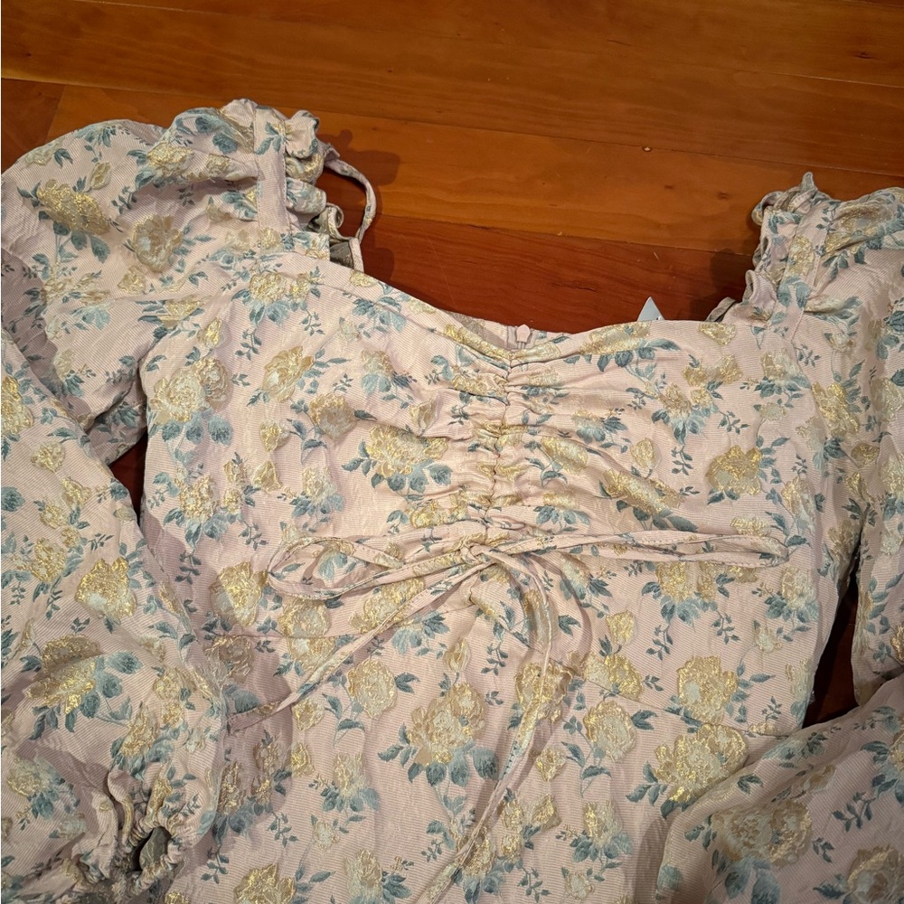 NWT Sister Jane Pastel Floral Long Sleeve Dress - Picture 5 of 6